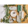 Mud Pie Christmas Green Toile Tree Platter Set