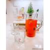 Mud Pie Glass Candy Cane Pitcher; Pitcher 50 Oz | Stirrer 10 1/2″