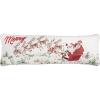 Mud Pie Christmas Santa Scene Long Pillow, 11″ x 35″, White