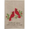 Mud Pie Christmas Two Cardinals Embroidered Towel