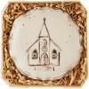 Mud Pie Church Stoneware Trinket Dish Tidbit Plates, 4 1/2″ Dia, Cream(4 1/2″ dia)
