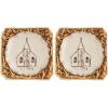 Mud Pie Church Stoneware Trinket Dish Tidbit Plates, 4 1/2″ Dia, Cream(4 1/2″ dia (Pack of 2))