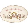 Mud Pie Farm Nativity Platter, 11″ x 17 1/2″, Red