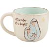 Mud Pie Nativity Church Mug, All, 15 oz(All is Calm Beige/Khaki)