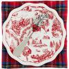 Mud Pie Toile Appetizer Set; plate 6 1/2″ dia | towel 26″ x 16 1/2″ | spreader 5 1/2″