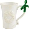 Mud Pie White Christmas Mug, Wreath, 12 oz