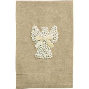 Mud Pie Christmas Angel White Christmas Pearl Towel