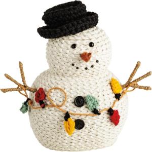 Mud Pie Christmas Large Crochet Snowman Sitter
