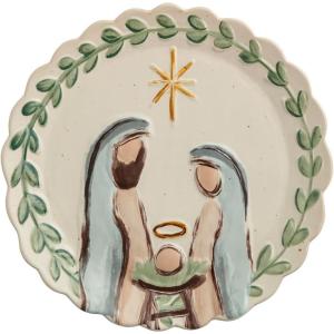 Mud Pie Christmas Nativity Round Platter