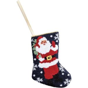 Mud Pie Christmas Santa Mini Needlepoint Stocking