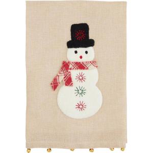 Mud Pie Felt Applique Farm Towels, Snowman, 21″ x 14″