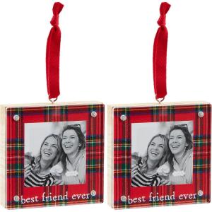 Mud Pie Frame Ornament, Best Friends, 4″ x 4″(4″ x 4″ (Pack of 2))