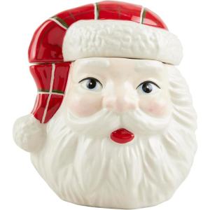 Mud Pie Mini Christmas Cookie Jar, Santa, 5″ x 3 1/4″
