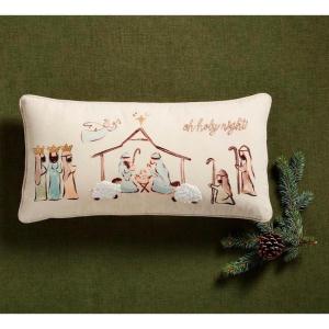 Mud Pie Nativity Pillow; 12″ x 24″