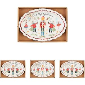 Mud Pie Ncracker Boxed Sentiment Plates, 6 3/4″ x 9 3/4″, WHITE(6 3/4″ x 9 3/4″ (Pack of 4))