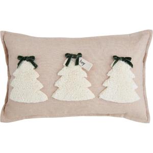 Mud Pie Tufted Christmas Pillow, Lumbar, 12″ x 20″