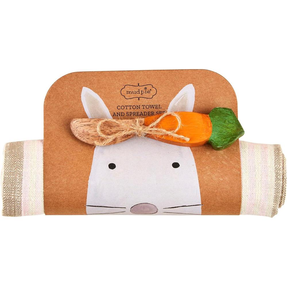 image:imageMud Pie Bunny Towel amp Spreader Sets Blue 26 x 16 12Pink