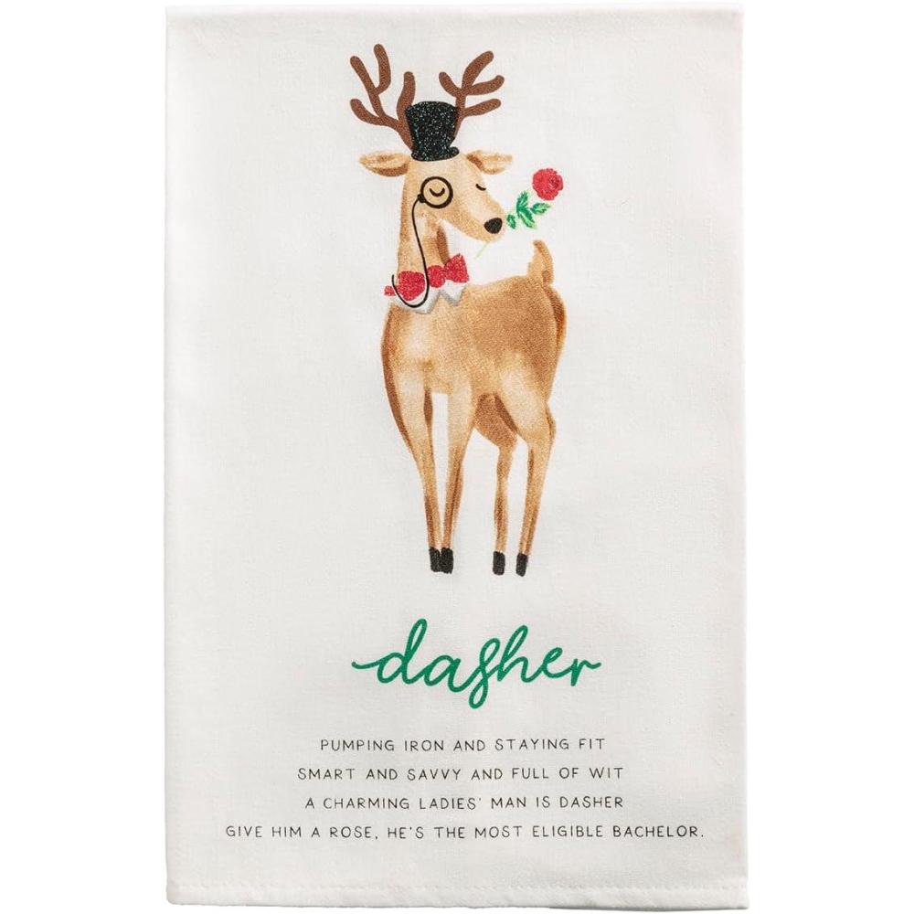 image:imageMud Pie Christmas Dasher Reindeer Poem TowelDasher
