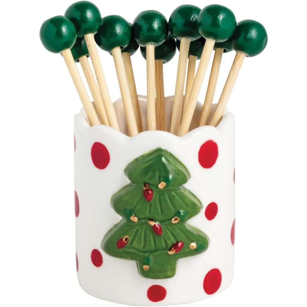 image:imageMud Pie Christmas Santa Toothpick Caddy SetChristmas Tree