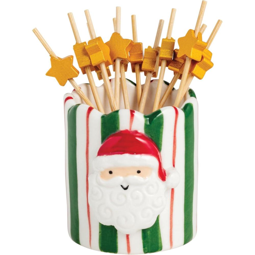 image:imageMud Pie Christmas Santa Toothpick Caddy SetSanta