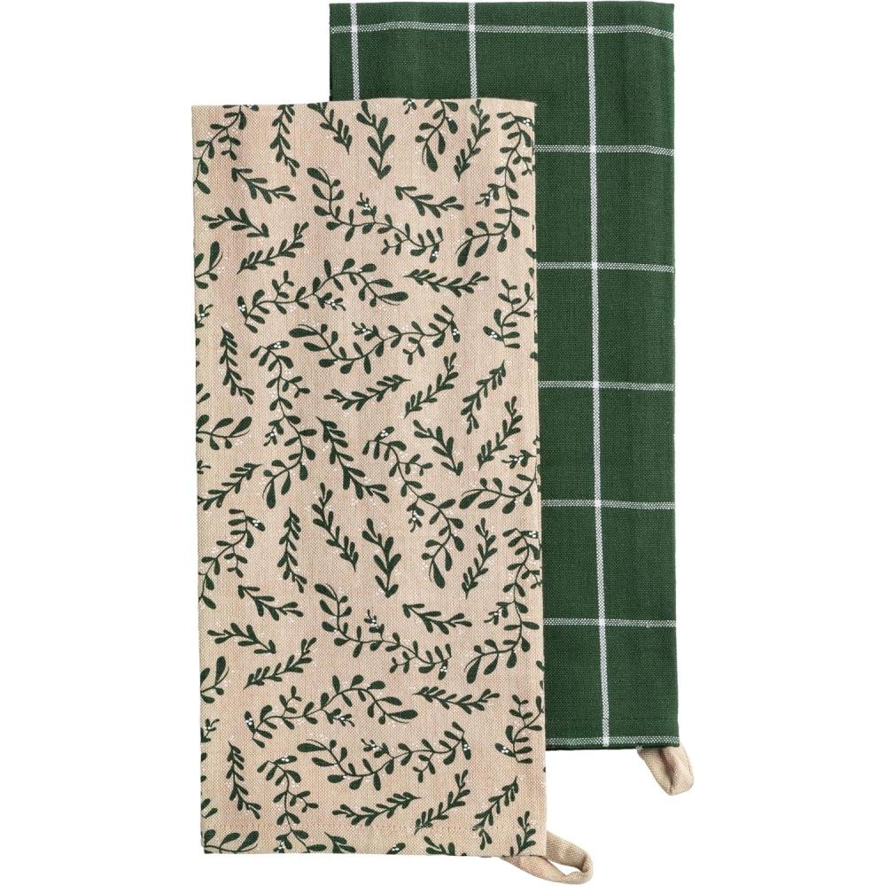 image:imageMud Pie Christmas Set of Two Pine Sprig White Christmas Towel