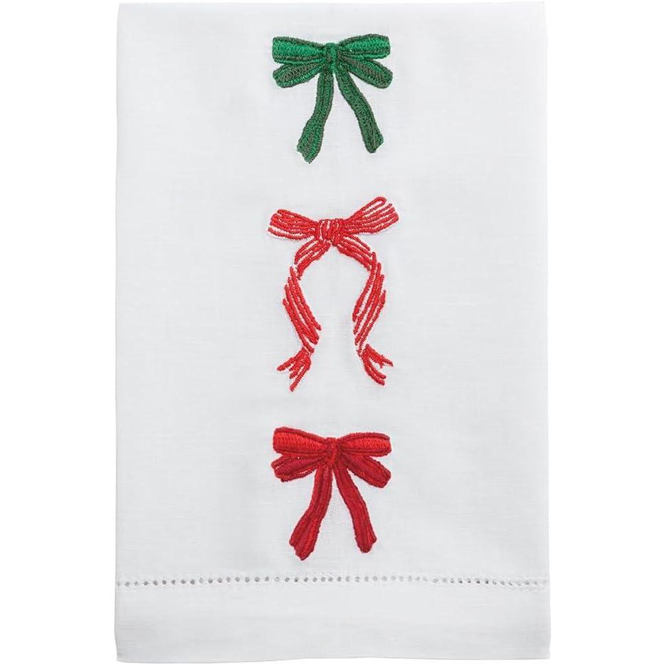 image:imageMud Pie Christmas Three Bows Embroidered Towel