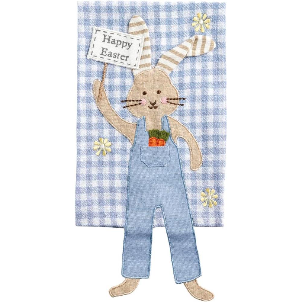 image:imageMud Pie Easter Blue Bunny Dangle Leg TowelBlue