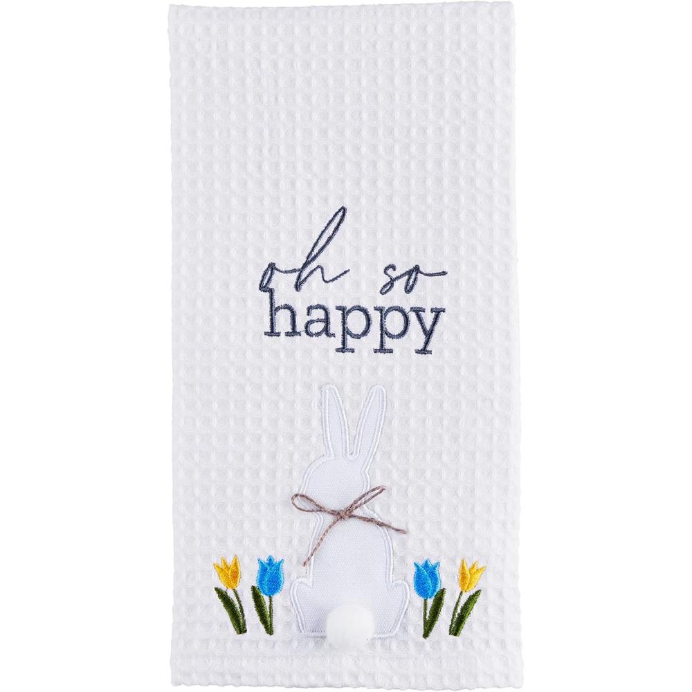 image:imageMud Pie Easter Embroidered Bunny Floral TowelOh Easter