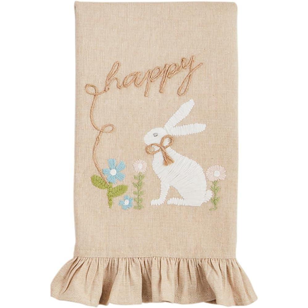 image:imageMud Pie Embroidered Happy Towel 21 x 14Hippity