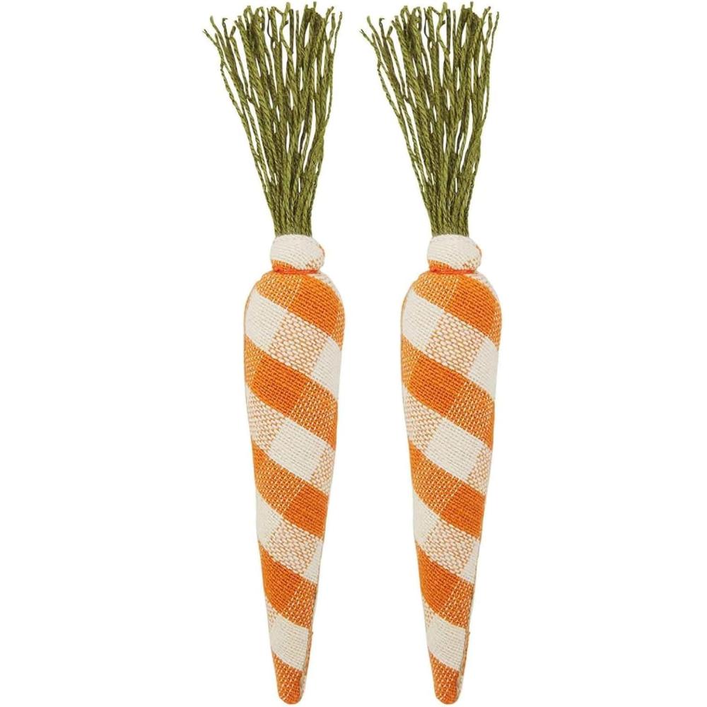 image:imageMud Pie Fabric Carrot Dcor 15 Orange Buffalo1 Count Pack of 2