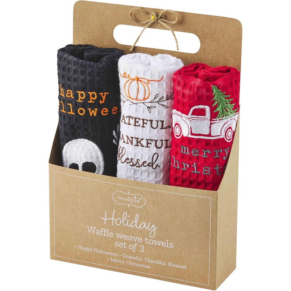 image:imageMud Pie Holiday Towel Set Multi Small