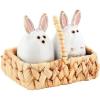 Mud Pie Bunny Salt And Pepper Set; 2″ Dia X 3.5″; 2″ Dia X 3.5″