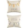 Mud Pie Easter Banner Applique Pillow, 18″ x 18″, Bunny(Bunny)