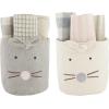 Mud Pie Easter Bunny Bucket Towel Set, Gray, 4.25″ x 4.75″(Natural)