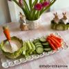 Mud Pie Easter Bunny Tray, Cabbage Tidbit Bowl, and Carrot Spreader Set