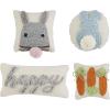 Mud Pie Easter Mini Hook Pillow, Bunny Tail, 8″ x 8″(Bunny Tail)