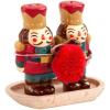 Mud Pie Nutcracker Salt and Pepper Set; shaker 3 1/4″ x 3 3/4″