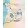 Mud Pie Tin Bow Bunny Sitter; Small 9″ x 7″