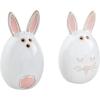 Mud Pie Bunny Salt And Pepper Set; 2″ Dia X 3.5″; 2″ Dia X 3.5″