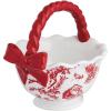 Mud Pie Christmas Bow Toile Candy Bowl(Red)
