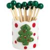 Mud Pie Christmas Santa Toothpick Caddy Set(Christmas Tree)