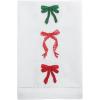 Mud Pie Christmas Three Bows Embroidered Towel