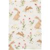 Mud Pie Easter Embroidered Bunny Floral Towel(Pink)