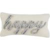 Mud Pie Easter Mini Hook Pillow, Bunny Tail, 8″ x 8″(Happy)
