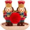 Mud Pie Nutcracker Salt and Pepper Set; shaker 3 1/4″ x 3 3/4″
