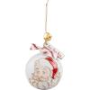 Mud Pie Stoneware Christmas Ornament, Santa, 4″ Dia