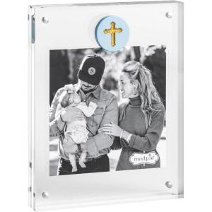 Mud Pie Acrylic White Cross Icon Picture Frame(BLUE)