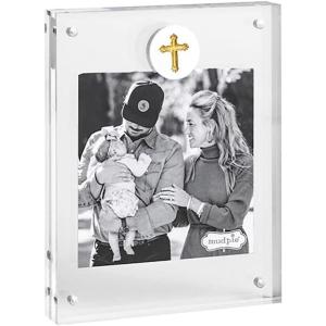 Mud Pie Acrylic White Cross Icon Picture Frame(WHITE)