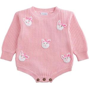 Mud Pie Baby Girl Pink Bunny Sweater Bubble