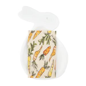 Mud Pie Bunny Board and Towel Set, White, 16 1/4″ x 10″